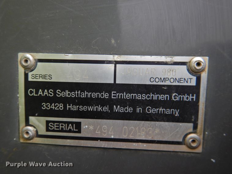 image for item HN9113 2011 Claas Jaguar 980  forage harvester