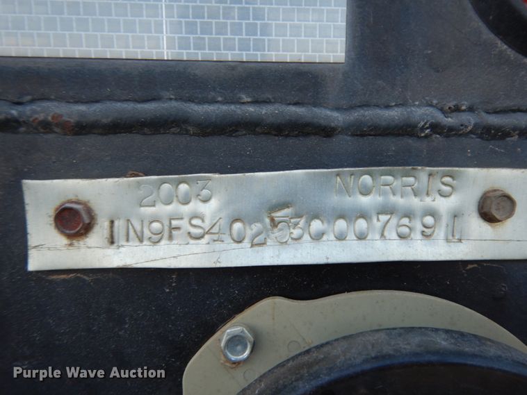 image for item DJ6560 2003 Norris drop deck equipment trailer