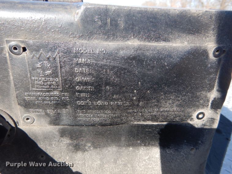 image for item GT9548 1987 Trail King lowboy equipment trailer