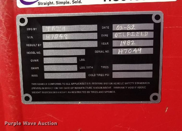 image for item HC9153 1982 Shopmade  tank trailer