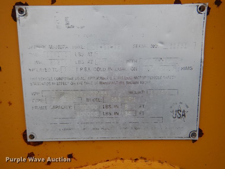 image for item HX9148 1999 Load King 353 LFM  equipment trailer