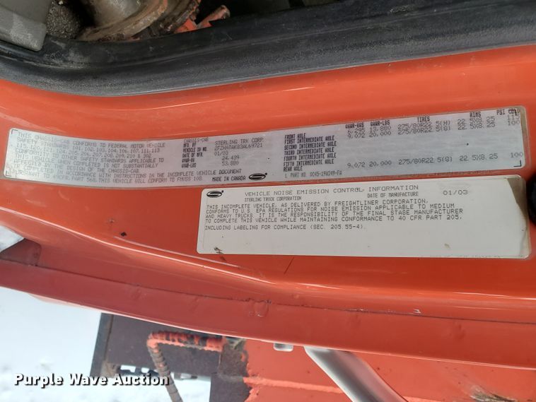 image for item EY9660 2003 Sterling LT7501  dump truck