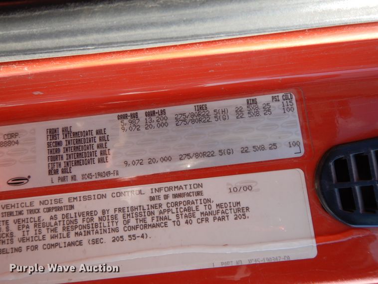 image for item GG9416 2001 Sterling LT7501  dump truck