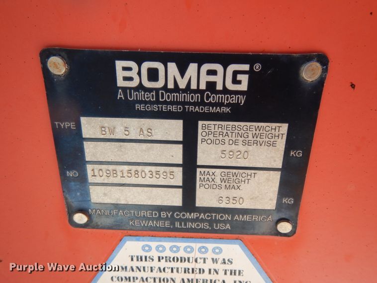 image for item GG9421 1999 Bomag BW5-AS  double drum roller