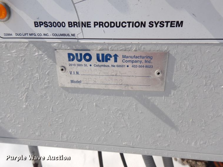 image for item GG9423 2003 Dultmeier DUBPS3000C salt brine maker