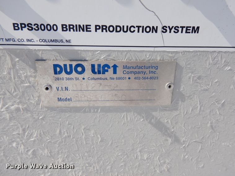 image for item GG9424 2003 Dultmeier DUBPS3000-SS salt brine maker