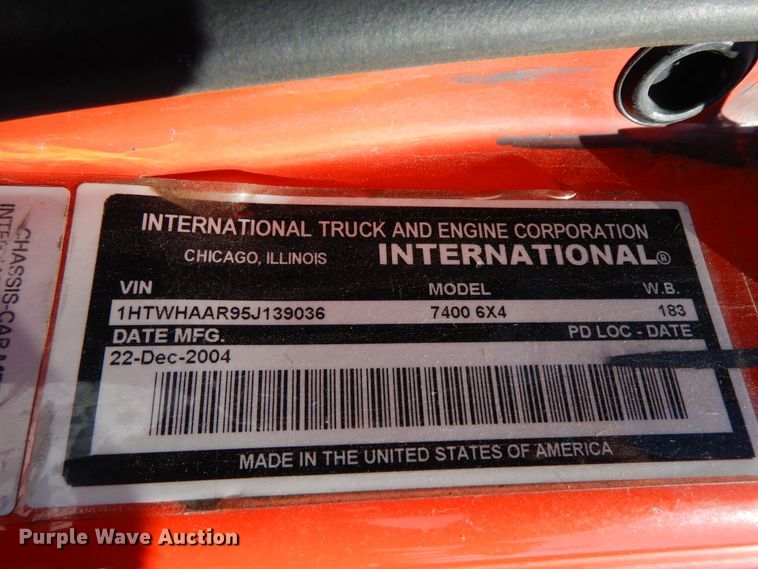 image for item GG9434 2005 International 7400  dump truck