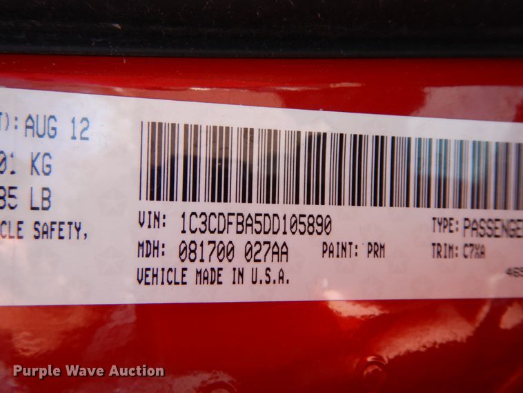 image for item DF6444 2013 Dodge Dart