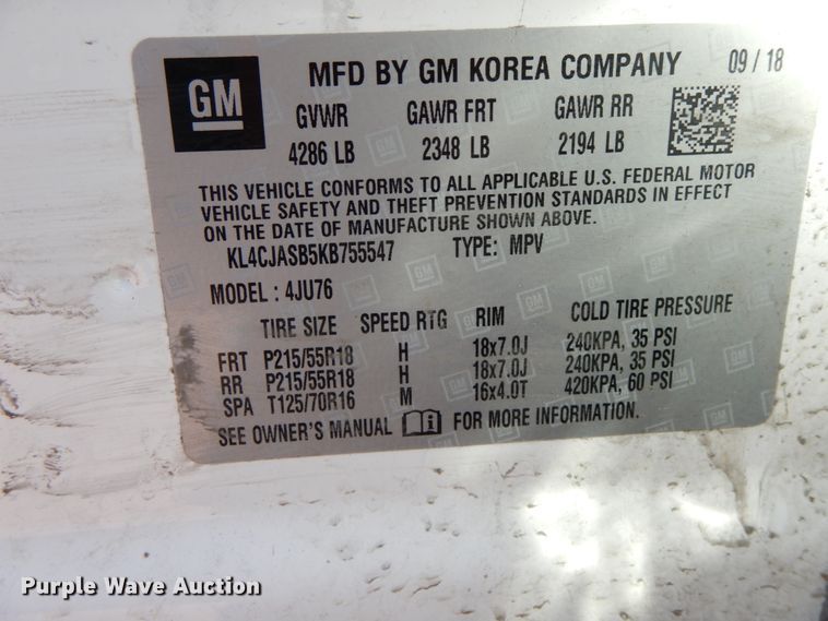 image for item DF6445 2019 Buick Encore  SUV