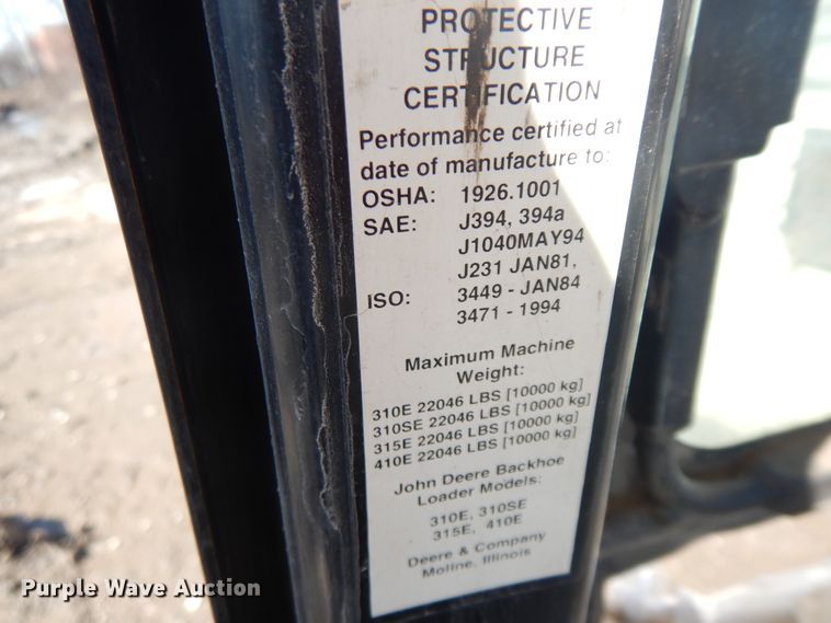 image for item DF6759 John Deere 310E cab