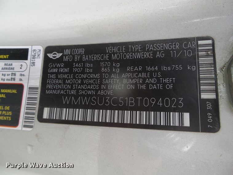 image for item DG8491 2011 Mini Cooper