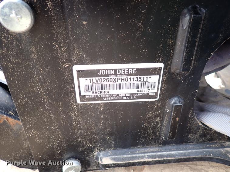 image for item DJ0071 John Deere 260 backhoe attachment