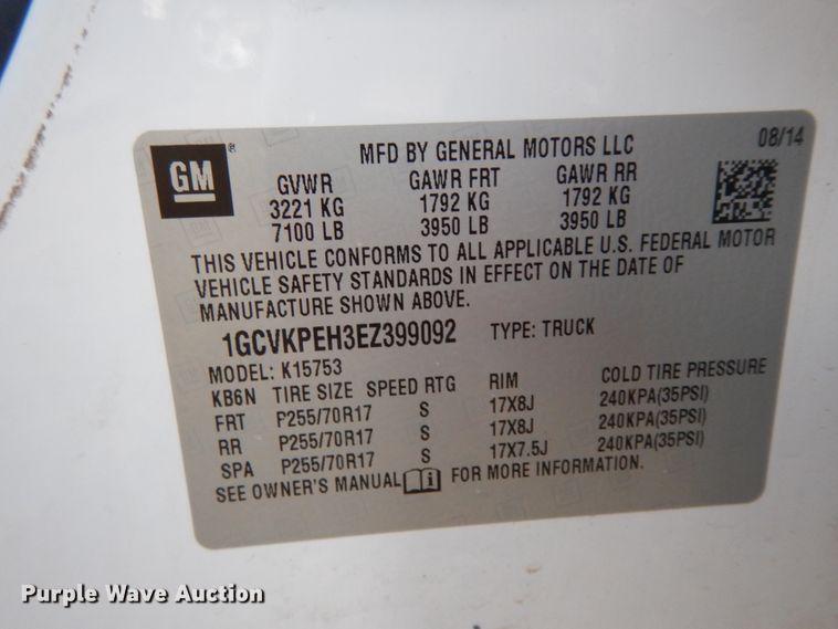 image for item DJ8028 2014 Chevrolet Silverado 1500  Double Cab pickup truck