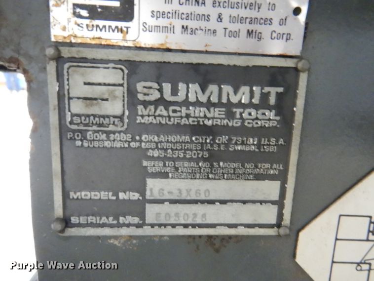 image for item DL2176 Summit 16-3x60 engine lathe