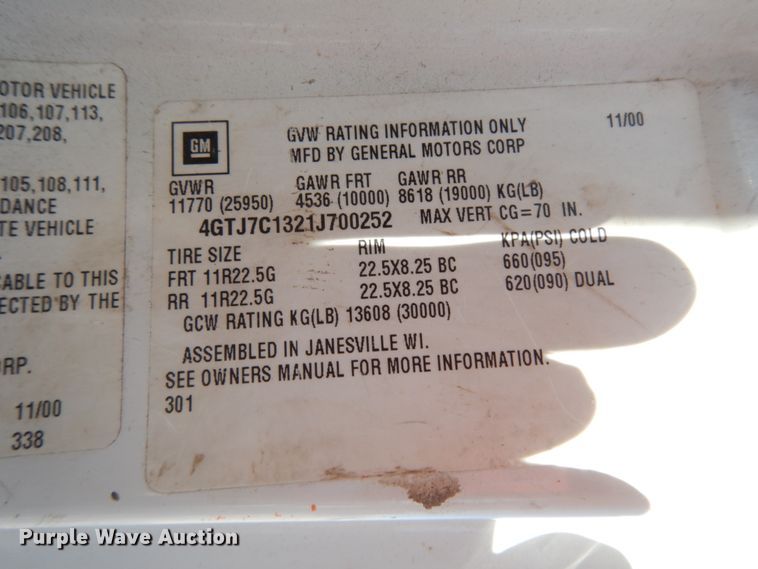 image for item DM2813 2001 Isuzu FTR  flatbed truck