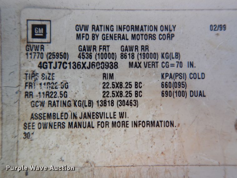 image for item DM2821 1999 Isuzu FTR  flatbed truck