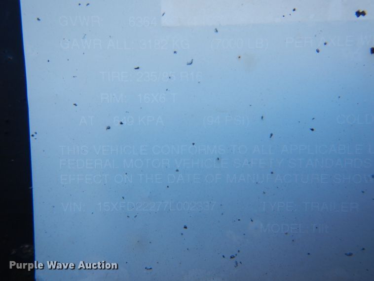 image for item GT9580 2007 Kaufman  tilt deck equipment trailer