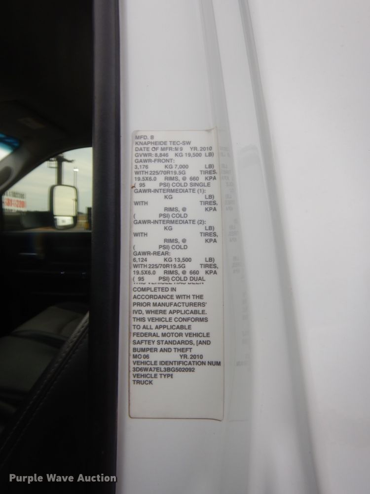 image for item HG9917 2011 Dodge Ram 5500  utility / service truck