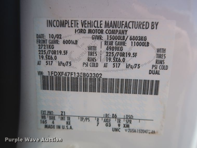 image for item HK9704 2003 Ford F450 Super Duty  flatbed truck