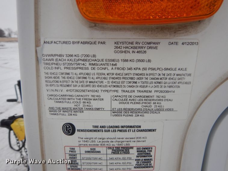 image for item HS9856 2014 Keystone Passport  camper