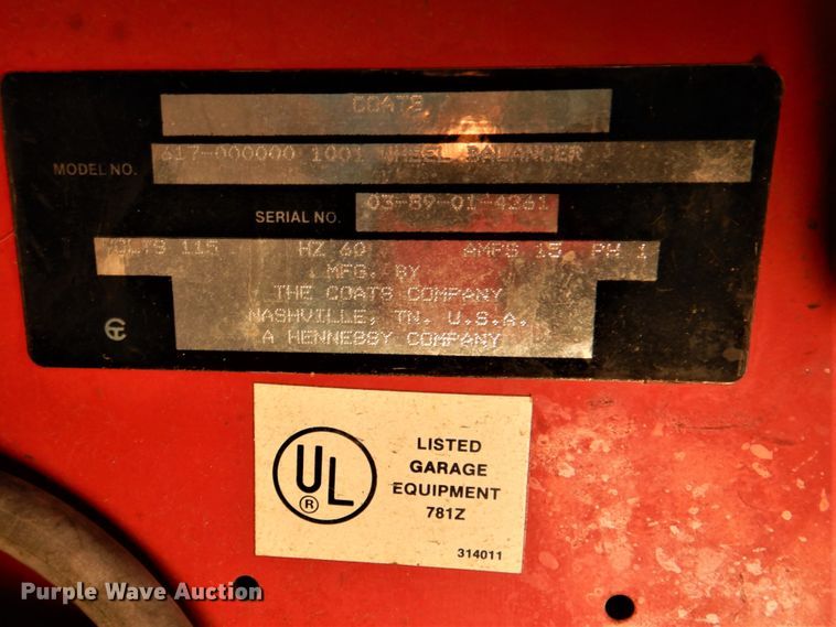 image for item HW9875 Coats 1001 tire balancer