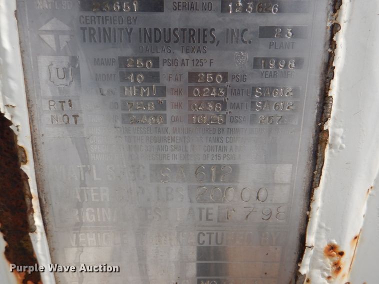 image for item HW9876 1998 Ford F700  propane truck