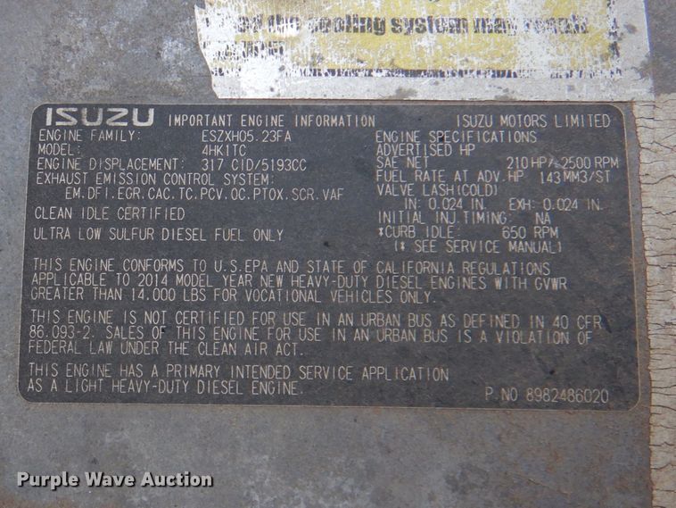 image for item HX9144 2015 Isuzu NPR  refrigerated delivery truck