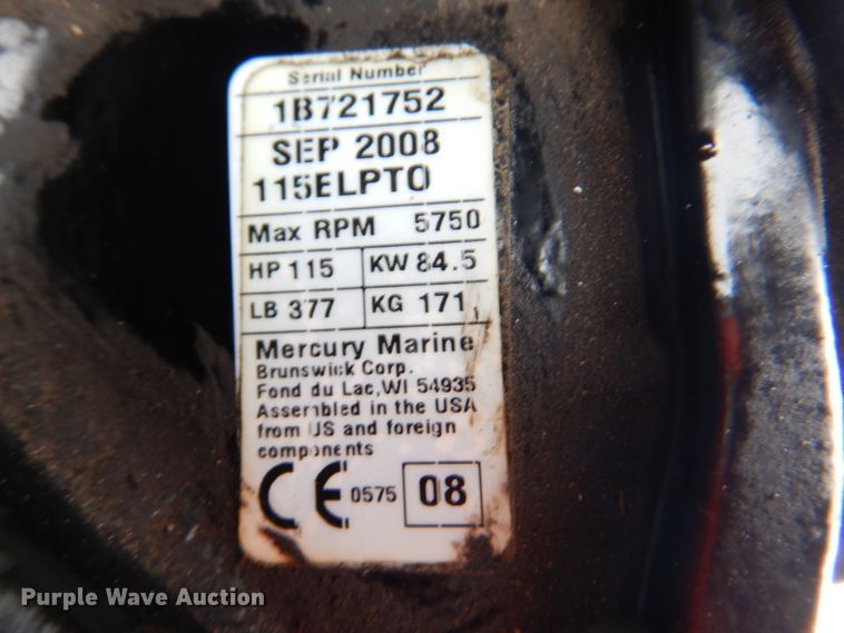 image for item HX9159 2008 Mercury Optimax outboard engine