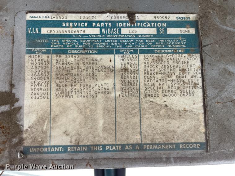 image for item HX9807 1975 Chevrolet  delivery truck