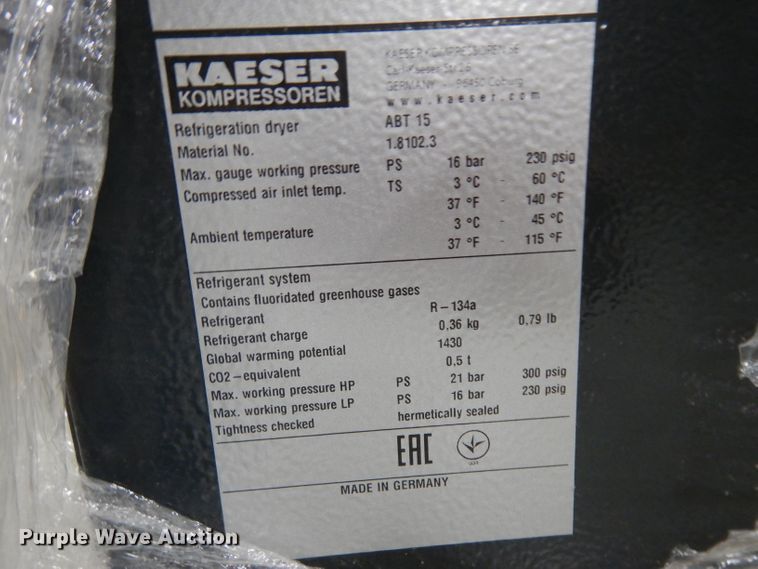 image for item IP9053 2016 Kaeser SM10T  air compressor