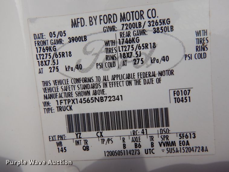 image for item IP9056 2005 Ford F150  SuperCab pickup truck