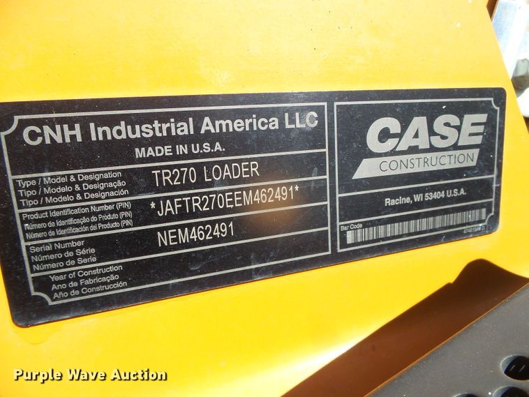 image for item DG8484 2014 Case TR270  tracked skid steer loader