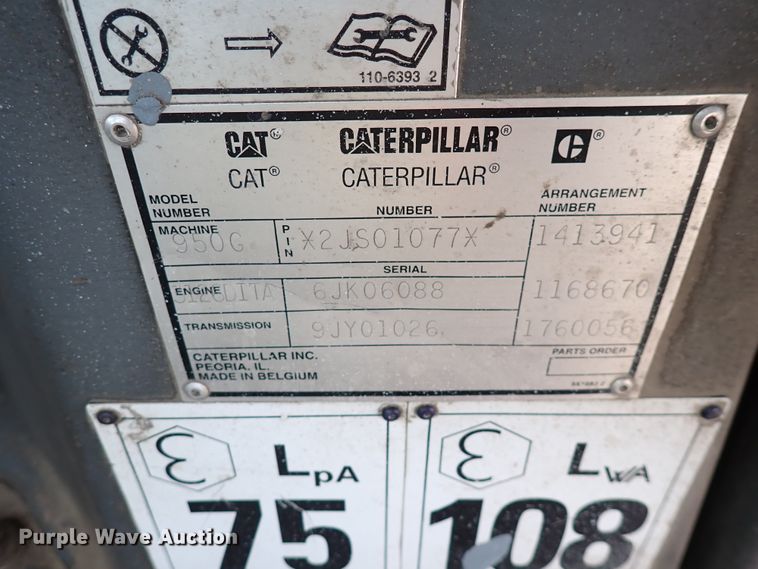 image for item DJ0086 2000 Caterpillar 950G  wheel loader