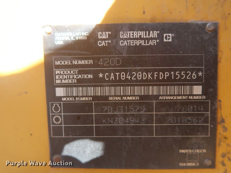 image for item DJ1832 2004 Caterpillar 420D  backhoe