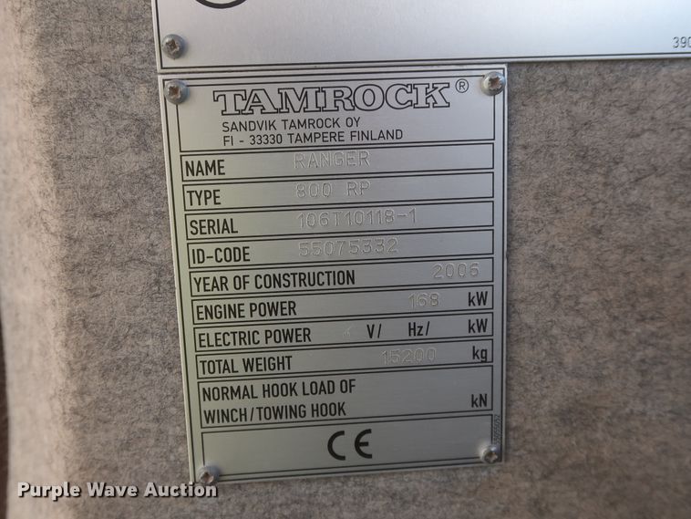 image for item DJ2296 2006 Sandvik Tamrock Ranger 800  rock pilot drill