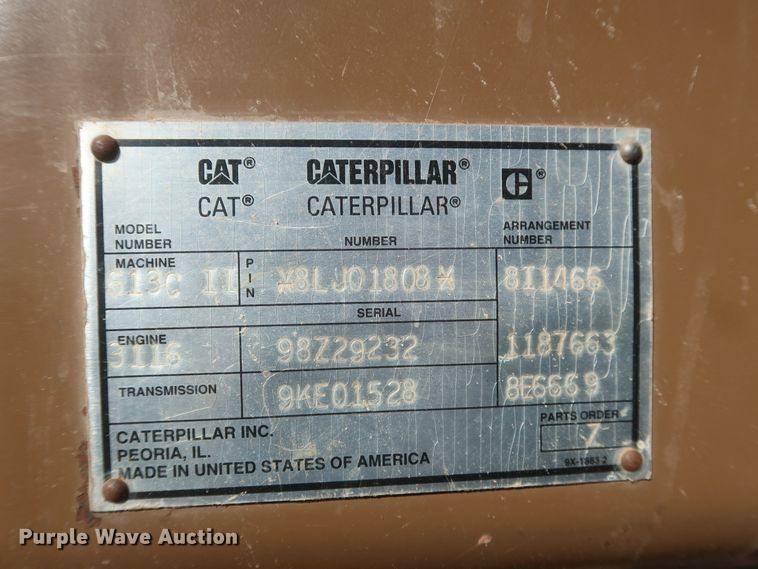 image for item DJ2321 1998 Caterpillar 613C Series II  elevating scraper