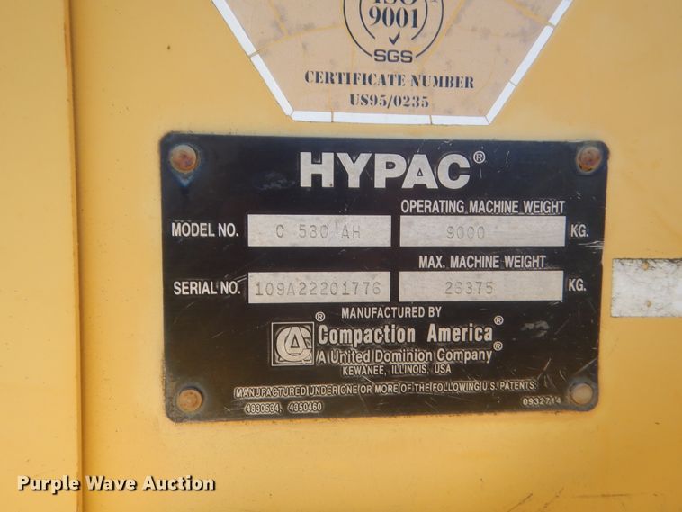 image for item DJ2357 2000 Hypac C530AH  pneumatic roller