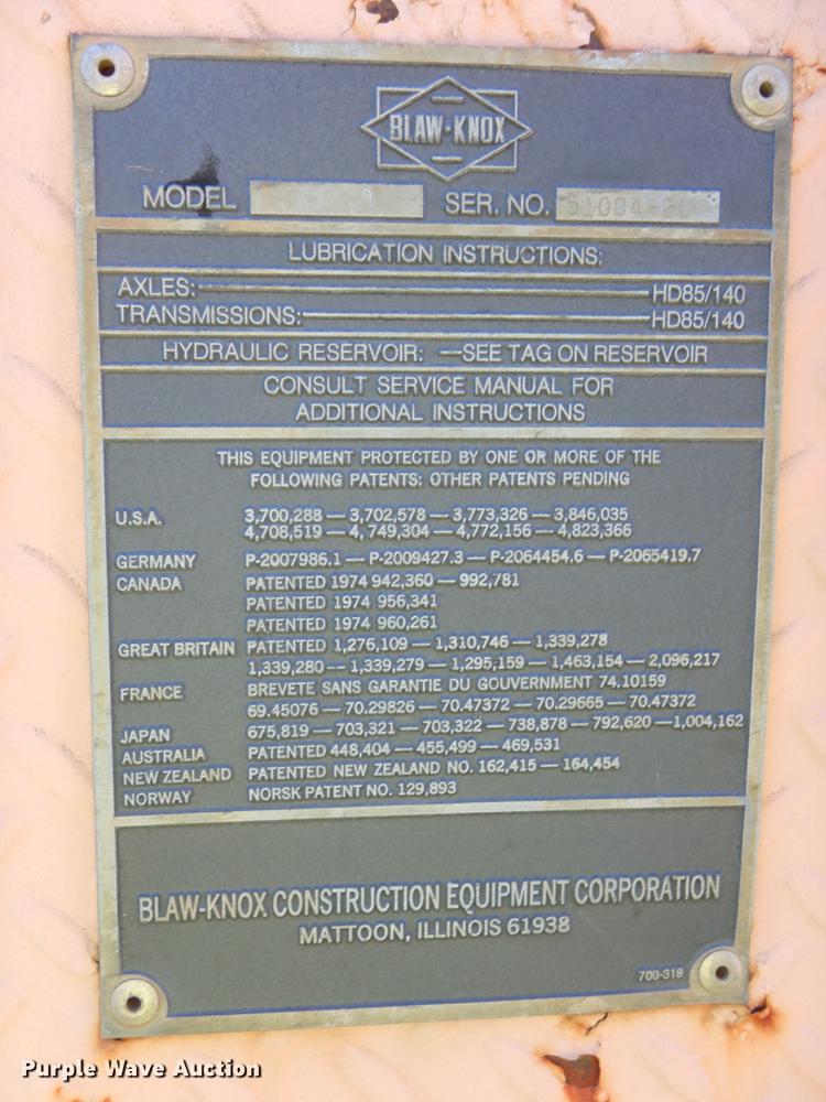 image for item DJ2363 Blaw Knox PF510  paver