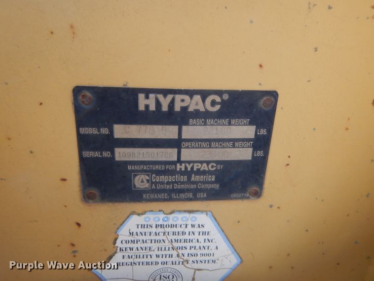 image for item DJ2364 1999 Hypac C778B  double drum vibratory roller