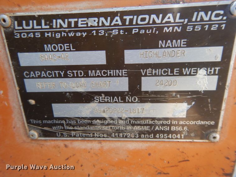 image for item DL2127 1999 Lull Highlander 844C-42  telehandler