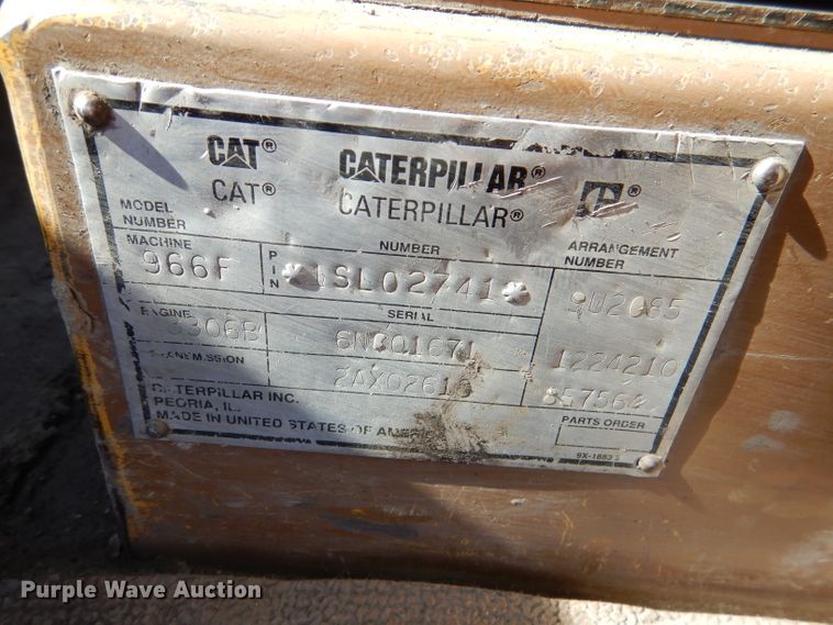 image for item DL2179 Caterpillar 966F  wheel loader