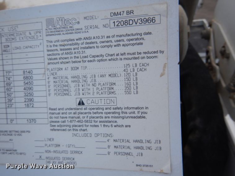 image for item DL2186 2009 International DuraStar 4300  digger derrick truck