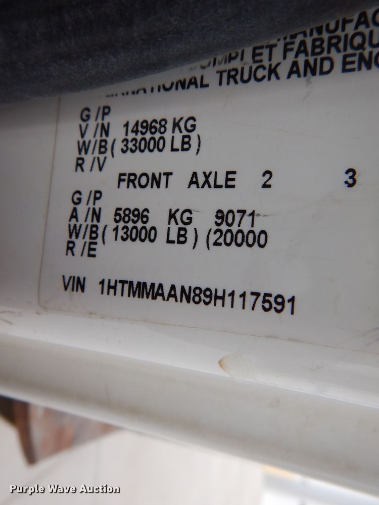 image for item DL2186 2009 International DuraStar 4300  digger derrick truck