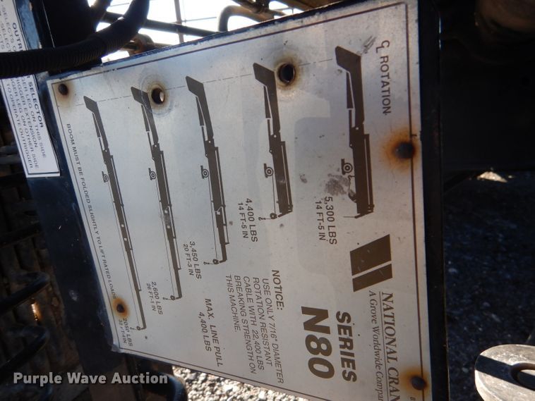 image for item DL2197 National N80  telescopic knuckle boom crane