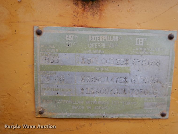 image for item DM2795 1994 Caterpillar 933  track loader