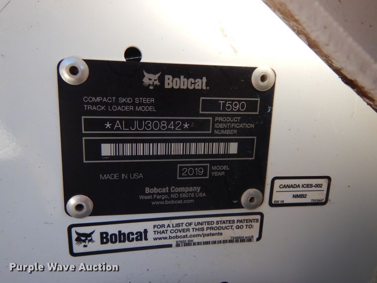 image for item GG9453 2019 Bobcat T590  tracked skid steer loader