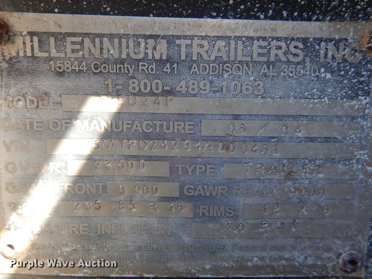 image for item GT9570 2004 Millennium M9D24P equipment trailer