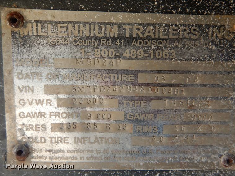image for item GT9570 2004 Millennium M9D24P equipment trailer