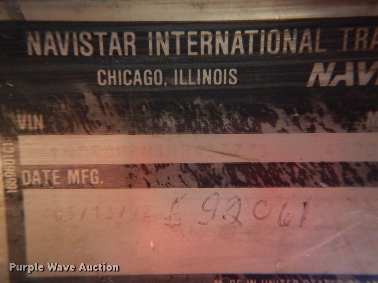 image for item GT9595 1992 International 4900  dump truck