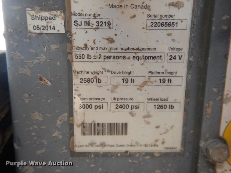 2014 Skyjack SJIII 3219 scissor lift in Garden City, KS | Item HL9666